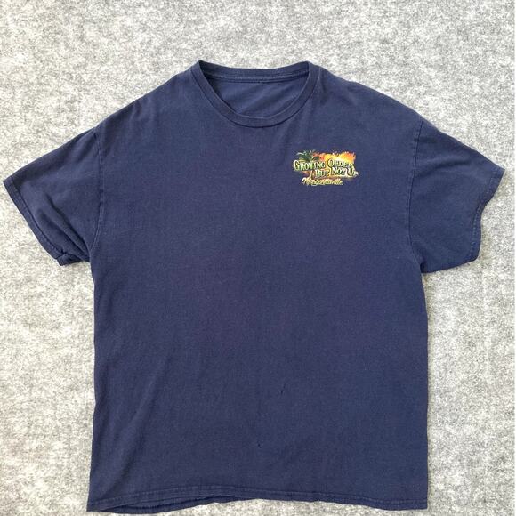 Margaritaville T-shirt Mens Large Blue Parrots Drinking Seniors Key West Merch - Picture 2 of 9